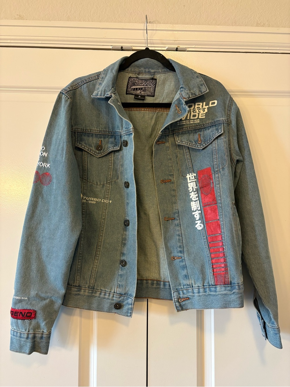 Brooklyn Cloth Light Blue Denim Jacket with Red Patch